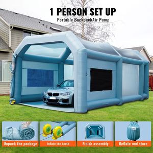 23x13x8.5ft High-Power 480W+750W Blowers <b>Inflatable</b> Spray Paint Booth LED Lighting System <b>Car</b> Paint Tent with AI Features - Product Image 2
