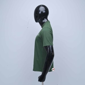 T-shirt vert à manches courtes pour homme de qualité supérieure, col rond, avec impression de lettres sur le devant, coupe classique, jersey en coton respirant - Product Image 4