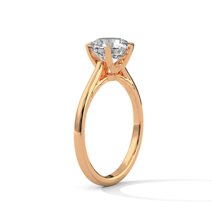 Elegante Anillo de Compromiso de Oro Rosa de 14K con Diamante Cultivado en Laboratorio de Seis Puntas, Certificado GRA, Corte Brillante - Product Image 2