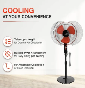 Durable 450MM DOMINAIRE Pedestal Ventilador eléctrico Construcción de metal Control mecánico Hogar Piso Torre Pedestal Ventiladores - Product Image 3