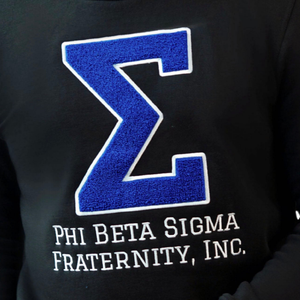 T-shirt en chenille noir pour homme Phi Beta Sigma Big Sigma, avec lettres grecques, vêtement de fraternité premium, manches courtes, coupe classique - Product Image 6