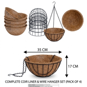 Paniers suspendus en fibre de coco, 100% naturels, ronds, en fibre de coco pour plantes - Product Image 5