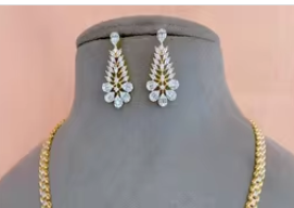 Gorgeous Best Quality <b>Gold</b> Plated Stones Look <b>Necklace</b> <b>Set</b> With <b>Earrings</b> for Wedding Festive Wear Collection For Women - Product Image 2