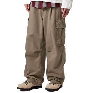 Pantalones Cargo Premium para Hombre, Corte Relajado, Sarga de Algodón Teñida, Múltiples Bolsillos, Estilo Urbano y de Trabajo, Personalizables OEM - Product Image 4