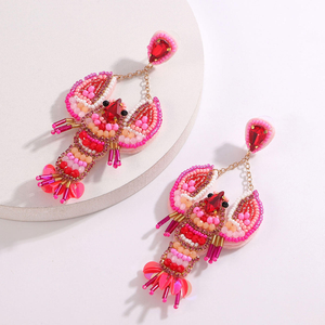 Nuevo Diseño de Verano: Colgante de Langosta Oceánica con Cuentas de Cristal y Perlas Rosas para Mujer, Estilo Clásico y Lindo, por MULTI CRAFT - Product Image 4