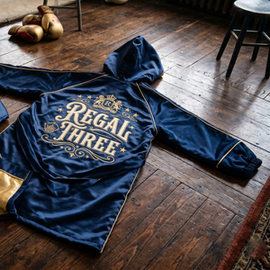 Robe de boxe en velours OEM, tenue d'arts martiaux personnalisée, robe d'entraînement pour boxeur, robe de champion d'arts martiaux 100% polyester, unisexe - Product Image 6