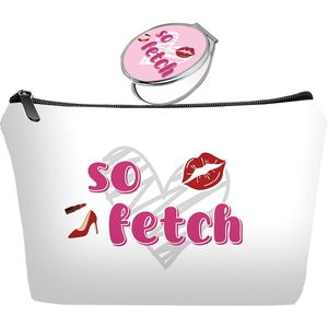 Set di Borse Organizer per Trucchi Personalizzate a Tema 'So Fetch' con Specchio, Divertenti Borse da Viaggio per Cosmetici per Donne e Ragazze - Product Image 1
