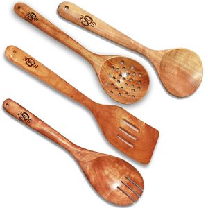 Ensemble de cuillères en bois personnalisées en bambou et bois d'acacia écologiques classiques pour cadeaux, de haute qualité, durables, très vendues - Product Image 1