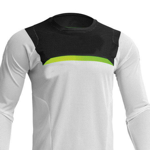 Traje de Motociclismo para Hombre, Diseño Color Block, Jersey de Manga Larga y Pantalones, Verde Lima, Negro, Blanco, Poliéster de Secado Rápido - Product Image 6