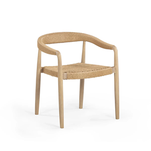 Decoout Elegant Scandinavian Style Hiroshima Dining <b>Chair</b> Nordic Solid Ash Wooden <b>Chair</b> Synthetic Rattan Restaurant Dining <b>Chair</b> - Product Image 2