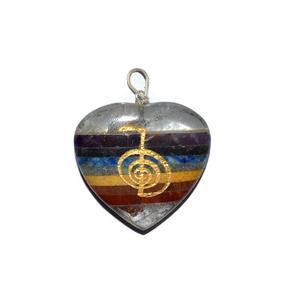 Pendentif ovale 7 Chakra avec arbre de vie, nouveau pendentif en pierre précieuse multicolore - Product Image 3