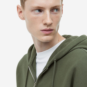 OEM High Quality 100% Cotton Blank Unisex Oversized Front Cut Sew Hoodie <b>Jacket</b> Full Face <b>Rhinestone</b> for Custom Full Zip - Product Image 6