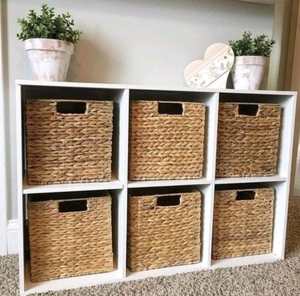 ตะกร้าเก็บของผักตบชวาธรรมชาติยืดหยุ่นได้100% ถังใส่เสื้อผ้าใช้ในครัวเรือนดีไซน์ทันสมัยแบบอเนกประสงค์ - Product Image 2