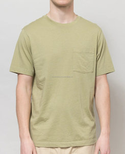 T-shirt d'été 100 % coton pour homme avec poche avant, respirant, taille et couleur personnalisables, broderie, faible MOQ - Product Image 1