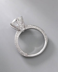 Bague de fiançailles/mariage vintage en or jaune 14 carats avec diamant de culture IGI/GIA, or blanc fin unisexe, pour anniversaire, digne d'une fête - Product Image 3