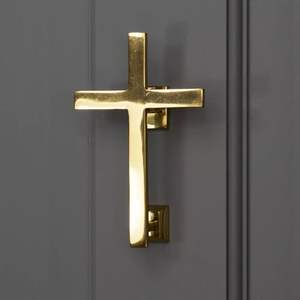 Battant de porte artisanal en laiton massif pour portail principal, battant de porte en laiton de style vintage pour entrée de maison, battant de porte de luxe en laiton - Product Image 1