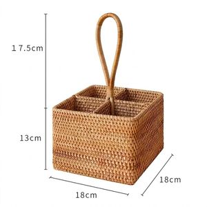 Rattan Organizer Home Kitchen Storage Handmade Tabletop Organizer Eco-friendly Storage Tray Vietnam Factory - Product Image 2