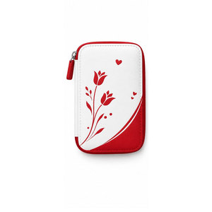 Estuche de Viaje con Cierre de Acero Inoxidable, Diseño Floral Blanco y Rojo, Portátil, Profesional, Lujoso, 5 en 1, Kit de Manicura y Pedicura - Product Image 2