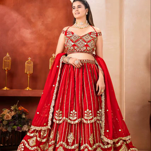 Lehenga Choli indien traditionnel, élégant, tendance, ethnique, magnifique, de créateur, haut de gamme, look royal, tenue de mariée, pour femmes, pour les fêtes - Product Image 1
