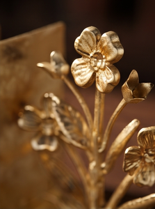 Porte-livres en métal doré à motif floral botanique, texture moulée, décoration pour la maison et le bureau, article de vente en gros - Product Image 5