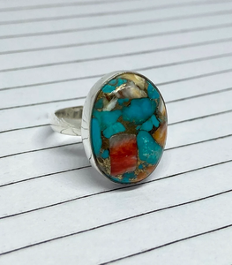 Bague en argent sterling 925 avec pierre précieuse Oyster, bijou unique de créateur pour femmes - Product Image 3