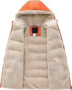 Chaleco Acolchado Impermeable con Capucha para Hombre, Color Naranja, con Cierre de Cremallera, Ropa de Abrigo Informal para Invierno - Product Image 3
