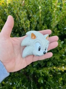 The <b>Hedgehog</b> Crystal Rhinestone Pendant Charm Moissanite + 925 Silver Alloy Cute Cartoon Themed <b>Gift</b> Unisex Jewelry - Product Image 2