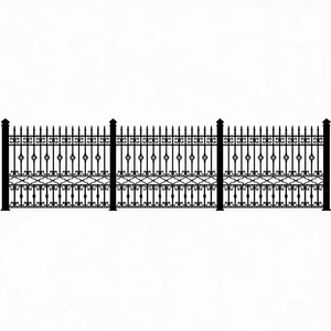 Panneau de clôture en fer forgé facile à assembler, motifs décoratifs, style moderne, adapté à une utilisation extérieure pour la sécurité de la maison. - Product Image 2
