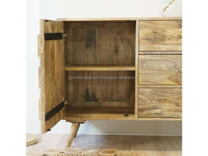 Darwin Mango Wood <b>Sideboard</b> Closed Cabinet Storage Solid Mango Wood <b>Sideboard</b> Cabint with Natural Finish Wooden <b>Sideboard</b> 2026 - Product Image 3