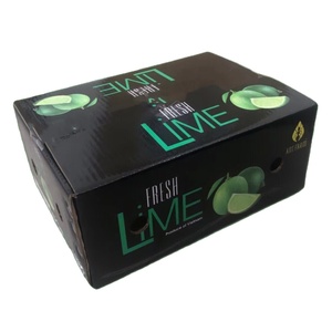 Cajas de cartón autoajustables personalizadas 30*25*8 Acabado de laminación brillante Ventaja UV y embalaje de envío de limón fresco - Product Image 1