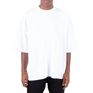 Camiseta Blanca de Manga Corta para Hombre, Talla Grande, 100% Algodón Jersey, Cuello Redondo, Corte Casual, Color Sólido, Diseño Liso - Product Image 4