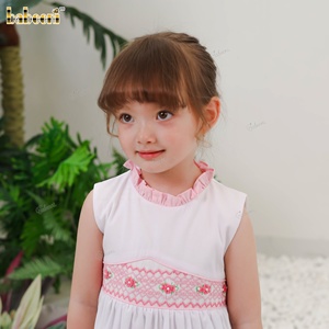 ชุดเดรสทรงสามเหลี่ยมปักมือ 3 มิติ สำหรับเด็กผู้หญิง ผลิตจากผ้าฝ้าย 100% เป็นมิตรกับสิ่งแวดล้อม รับผลิตแบบ ODM OEM ขายส่ง-DR4438 - Product Image 3