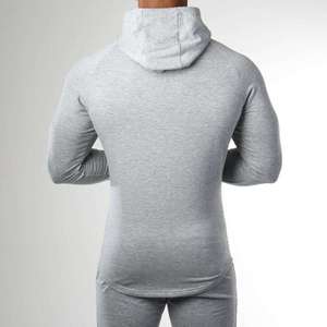 Sweat-shirts de musculation à manches longues pour hommes, coupe ajustée, 100% polyester, pour la salle de sport - Product Image 2
