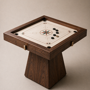 Mesa de Carrom Premium Elysian Square para Interiores, Tablero de Juego Moderno con Elegante Base de Pedestal para Entretenimiento en el Hogar y Clubes - Product Image 4