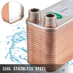 Intercambiador de Calor de Placas Soldadas 3''x7.5'' 40 Placas 316L 3/4'' MPT Enfriador de Mosto de Cerveza Intercambiador de Calor Hidráulico B3-12A - Product Image 4