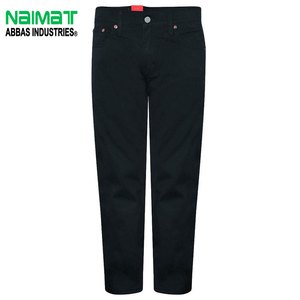 Premium Quality Durable Black Denim Jeans Mens <b>Straight</b> Leg Relaxed Fit Cotton Fabric Breathable Casual Fashion Trousers - Product Image 1