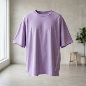 เสื้อยืดโอเวอร์ไซส์ทรงหลวมสไตล์วินเทจสำหรับผู้ชาย ผ้าหนา ซักย้อมแบบแอซิดวอช แขนสั้น 100% คุณภาพพรีเมียม ขายส่ง - Product Image 2