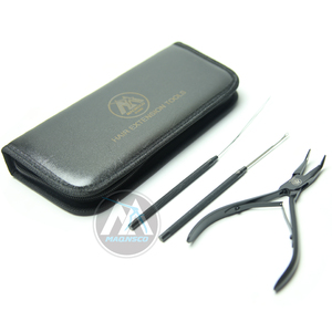 Kit Profesional de Herramientas para Extensiones de Cabello con Alicates de Mandíbula Curva de 4.5 Pulgadas, Aguja de Bucle, Aguja de Extracción y Estuche de Almacenamiento - Product Image 1