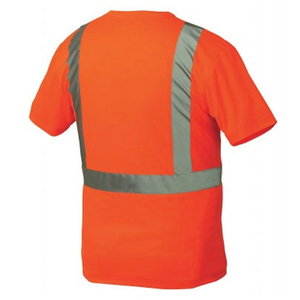 เสื้อยืดนิรภัยสะท้อนแสงสีเขียวมะนาว ดีไซน์กระเป๋าเสื้อสีดำด้านล่าง - Product Image 4
