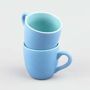 Blue Ocean Nordic Design Ceramic <b>Tea</b> <b>Cups</b> (Set of 2) 200ml Espresso & Cafe <b>Cups</b> with 100ml <b>Saucers</b> Classic & Chic PC Drinkware - Product Image 1