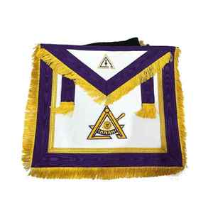 Delantal de Regalia de los Caballeros Templarios, Bordado en Negro, con Flecos Dorados, para Ceremonias Masónicas - Product Image 3