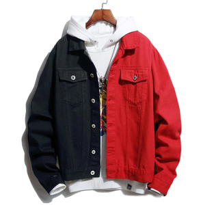 Chaqueta de Mezclilla para Hombre, Color Negro y Blanco, Estilo Casual, Otoñal, de Algodón, con Cuello Camisero, Cierre de Botón, Corte Ajustado, Manga Regular - Product Image 3