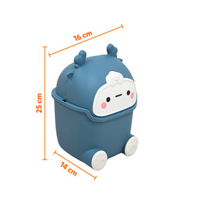 Mini Cute Pattern Trash Can for Office & Bedroom - Sturdy Premium PP <b>Plastic</b> Desktop Waste <b>Bin</b> - Product Image 2