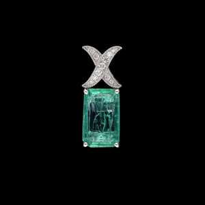 Emerald Pendant Necklace Baguette Cut 925 Sterling Silver Luxury Jewelry Women Elegant <b>Wedding</b> Gift Durable Design - Product Image 4