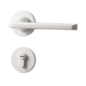 <strong>French</strong> Minimalist Bedroom Door <strong>Lock</strong> White Aluminum Alloy Door Handle Silent <strong>Lock</strong> - Product Image 1