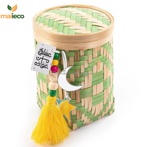 Elegante caja de regalo de bambú natural hecha a mano Vintage con tapa para cesta decorativa de Ramadán para regalos especiales - Product Image 3
