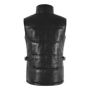 Ladies Genuine Napa Leather Quilted Gilet Vest Sleeveless <b>Padded</b> Waistcoat Women's Real Leather Vest Wholesale Manufacturer - Product Image 3