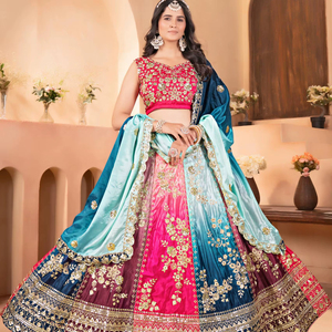 slim fit dress slacks Likha by Nykaa Fashion Ghoomar Pink Gold Printed Lehenga and Choli wit