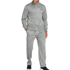ชุดออกกำลังกายมีซิปสำหรับผู้ชายดีไซน์ล่าสุด2021โลโก้ผ้าฝ้าย100% ถักลายทางด้านข้างออกแบบได้ตามต้องการ - Product Image 2