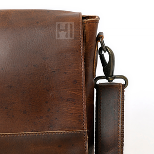 Sac Messager Homme en Cuir Chasseur Premium, Sacoche de Bureau en Cuir Rigide Ciré Bandoulière - Product Image 6